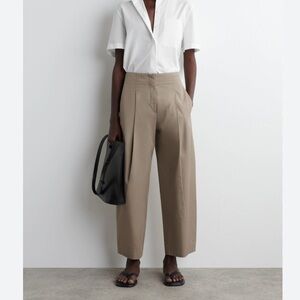 NWT COS linen cotton cropped barrel pants Sz 2